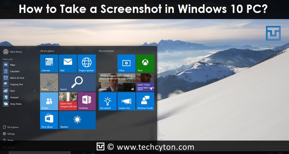 How to Take a Screenshot in Windows 10 PC